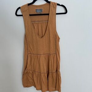 Anthropologie Caramel Tiered V-Neck Tank